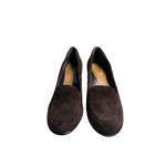 Clarks Elegant Brown Suede Wedge Loafers Comfortable Slip-On Shoes Photo 1