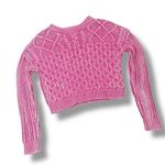 Aeropostale Cropped Cable Knit Sweater Distressed Pink XS Photo 11