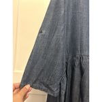 Madewell  Blue Button Front 3/4 Sleeve Denim Dress Size Medium Modest Teacher Photo 7