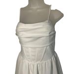 SheIn White Spaghetti Strap Fit & Flare Dress Petite S graduation party wedding dance Photo 7