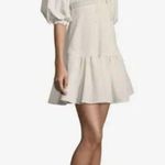 Prose & Poetry Rony Tiered Mini Dress Womens M Cream Puffy Sleeves Cinched Waist Size M Photo 0
