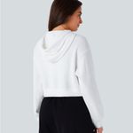 Halara White Cropped Hoodie Photo 2