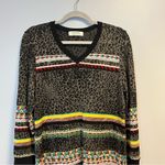 Anthropologie  Aldomartins Dress Viviana Animal Print Striped Sweater Dress M EUC Photo 4