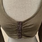 DEPT. crop top shirt blouse Stripe S Small XS olive green cute RARE HTF Y2K Photo 1