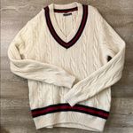 Brandy Melville  Nikki Heavy Wool Cable Knit Stripe Over Sized Sweater One Size Photo 0