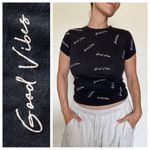 Primark Good Vibes Baby Tee Soft Stretch Sustainable Cotton Streetwear Oversized Photo 1