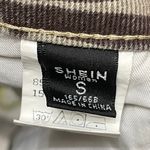 SheIn High Waist Raw Hem Tiger Striped Short Shorts Brown Cream Size Small Photo 6