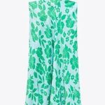 ZARA NEW  SATIN EFFECT CUT OUT DRESS GREEN‎ WOMENS SIZE M V NECK MIDI STRAP Photo 3