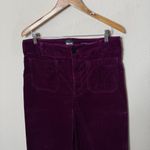 Anthropologie  Maeve Colette Corduroy Wide Leg Cropped Pant Grape Purple Size 32 Photo 4