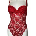 Victoria's Secret Victoria’s Secret gold label 34A bright red lace bodysuit, Teddy padded bustier Photo 0