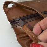 Vintage Made in USA Brown Leather Patchwork Shoulder Bag Leopard Print Snake Photo 5