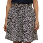 BODEN Navy/White Hawaiian Leaf Foliage Mini Skirt Cotton NWT Size 10 Blue Photo 0