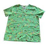 Tweety Bird Christmas Holiday Ornament Scrub Top Warner Bros Medium 8/10 Bunny Green Photo 0