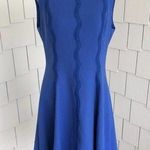 Lela Rose Women's Cobalt Blue Wave Lace Trim Sleeveless Fit & Flare Dress sz 10 Photo 0