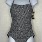 DKNY NWT  Women’s One Piece Diamond Pattern Bathing Suit Swimming Suit Summer Sz Medium Photo 0