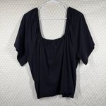 Pact Black Organic Cotton Puff Sleeve Top Photo 4