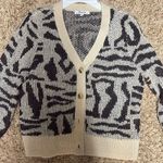 Madewell  Black and Cream Patterned Sweater Photo 0