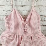 Lovers + Friends Isabeli Mini Dress Pink White Medium NWT Sleeveless Ruffles Photo 2