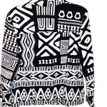 Chico's new Chico’s ☯︎︎ Alphia Aztec Print Classic Jacket ☯︎︎ Black + White ☯︎︎ Medium Photo 4