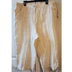 JM Collection NWT  Womens 20w Ivory pants 100% Linen Wide Leg Lagenlook Capri Photo 0