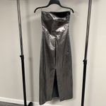 ZARA NWT Gunmetal Strapless Dress Size M Photo 5