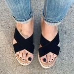 Soda Black Espadrille Slip On Sandal Photo 3