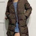Michael Kors brown long quilted parka jacket Photo 1