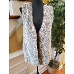 Democracy  Long Vest Faux Fur Rare Color Animal Print Small Size WPocket Photo 1