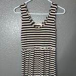 Pink Rose Sleeveless Striped Knit Maxi Dress with Ruffle Hem Black & Cream Size Medium Photo 3