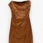 Bec & Bridge Heather Spaghetti Strap Satin Dress In Brown US 4 NWT Photo 0