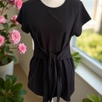 PEA IN THE POD Black Short Sleeve Maternity Tieable Top Size Medium Photo 2