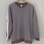 Zyia  Dust Stripe Crewneck Sweatshirt Size Medium Photo 2