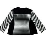 Chico's Chico’s Striped Open Front Colorblock Long Sleeve Jacket Blazer Black Size Large Photo 8