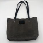 PANHANDLE RED LEATHER COMPANY Logo Branded Gray/Black Double Handles Tote Purse Photo 7