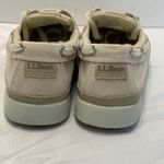 L.L.Bean Boat Shoes Cream Canvas Flats Lace Up Outdoor 274408 Women's Size 7 Photo 4