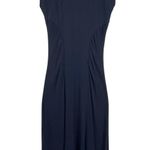 Modern Citizen Women’s Lenox Side-Ruched Navy Blue Knit Midi Dress Photo 2