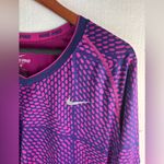 Nike  Pro Dri-FIT XL Pink and Purple V-Neck Long Sleeved Athletic Top Photo 2
