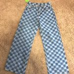 Boutique Checkered Wide Leg Jeans  Photo 0