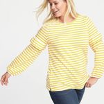 Old Navy yellow striped ruffle sleeve sweater Photo 0