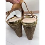 Vince Camuto  Brown & Gold open-toed Wedges Size 9 Photo 4