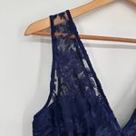 Maniju Baltic Born Navy V Neck Gown size Large Pearls V Back Long Formal NWT Photo 5