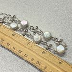 925 Silver Freshwater Pearl Necklace with Dainty Bow Accents Adjustable Chain Photo 8