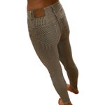 Pull & Bear  Striped Skinny Crop Jeans Sz 28 Gray White Raw Hem Stretch Cotton Photo 5