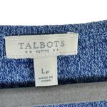 Talbots Blue Cotton Tight Knit Short Sleeve Round Neck Pullover Sweater Size LP Photo 3