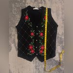Vintage Victoria Jones Black Christmas Sweater Vest Size M Photo 3