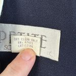 Petite Sophisticate Vtg 90s Office Siren Old Money Sheath Dress Career Wear Button Front Navy 10P Photo 3