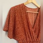 SheIn Burnt Orange with White Dots Butterfly Sleeve Dress Photo 1