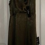 Lulus Constantine Olive Green Satin Maxi Dress Photo 1