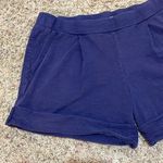 Michael Stars 100% Cotton Cuffed Navy Blue Casual Shorts Elastic Waist Medium Photo 5