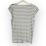 J.Crew  Factory Ribbed Ruffle Tank Top Women's Med White Black Striped NWT Photo 2